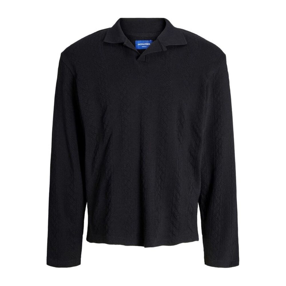Jack And Jones Mens Cable Knit Regular Long-Sleeved Sweater / Black